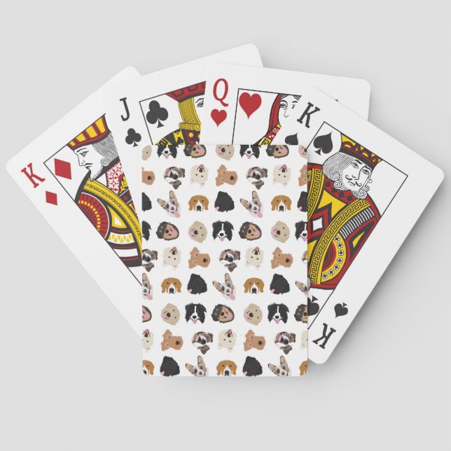 Jeu De Cartes Motif d'illustration du visage de chien mignon (dos)