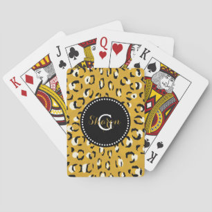 Jeu De Cartes Motif d'impression chic moderne en or cheetah