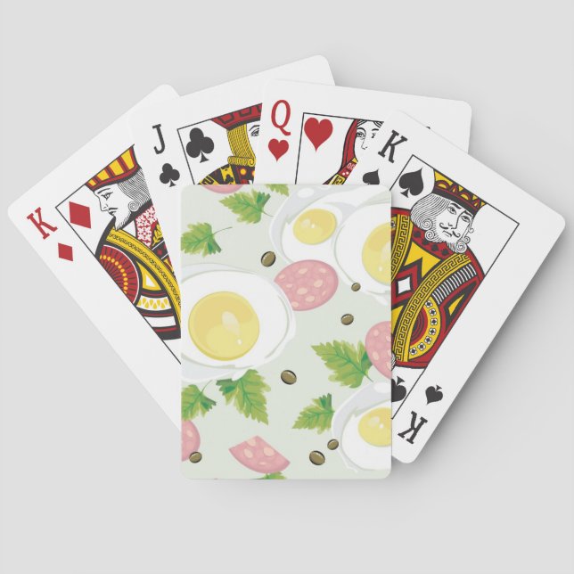 Jeu De Cartes Motif d'oeufs et de saucisse (dos)