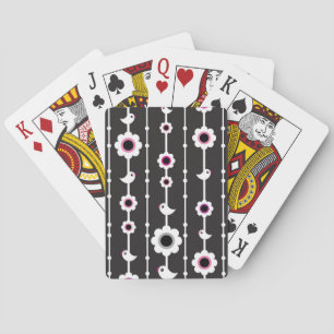 Jeu De Cartes motif d'oiseaux et de fleurs