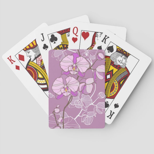 Jeu De Cartes Motif d'orchidée violette (dos)