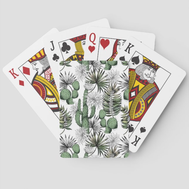 Jeu De Cartes Motif du désert de Cactus (dos)