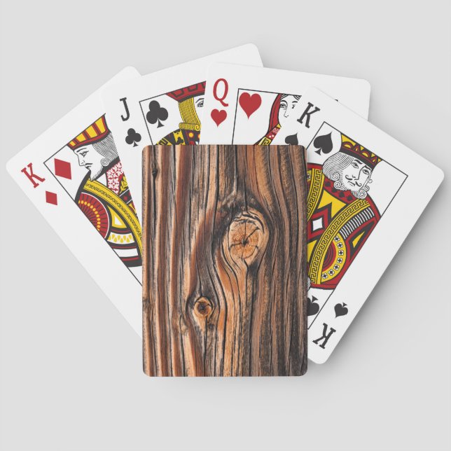 Jeu De Cartes Motif du grain de bois (dos)