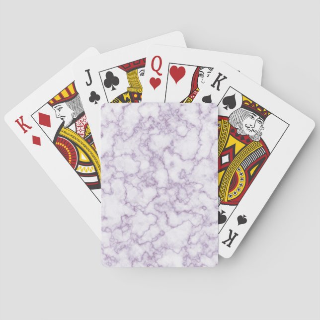 Jeu De Cartes Motif en marbre violet (dos)