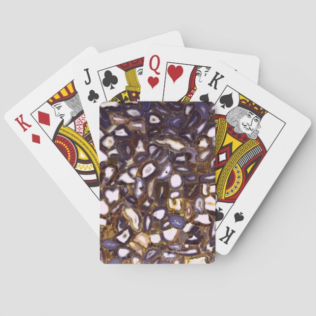 Jeu De Cartes Motif en pierre blanche Brown violet (dos)