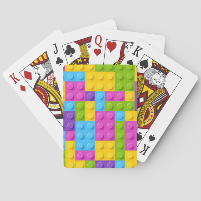 Jeu De Cartes Motif en plastique de blocs de construction (dos)
