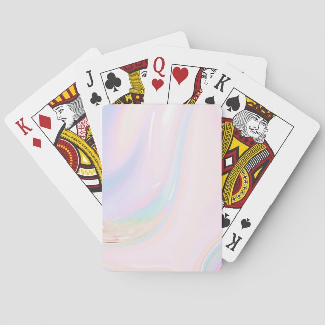 Jeu De Cartes Motif en plastique pastel Holographic Marble (dos)