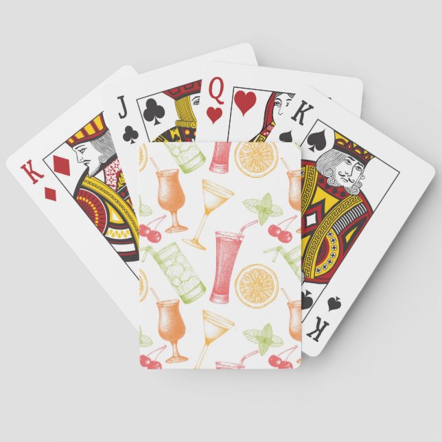 Jeu De Cartes Motif esquissé de cocktail (dos)