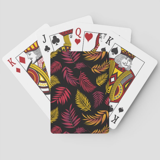 Jeu De Cartes Motif Feuille tropical 21 (dos)