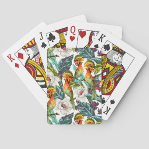 Jeu De Cartes Motif Fleur Exotique Et Oiseau
