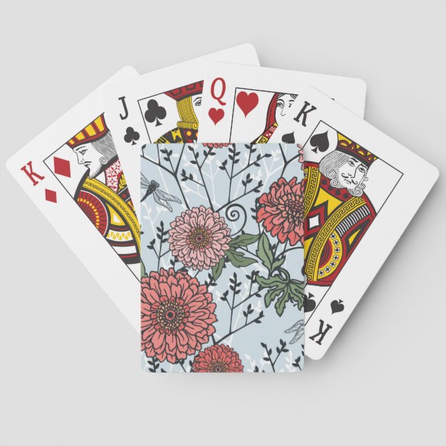 Jeu De Cartes Motif floral 3 (dos)