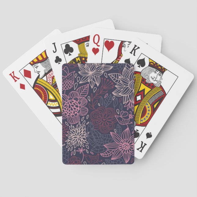 Jeu De Cartes Motif floral 4 (dos)
