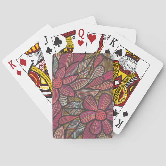 Jeu De Cartes Motif floral 4 3 (dos)