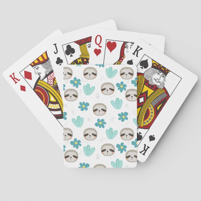 Jeu De Cartes Motif Floral à fentes douces (dos)