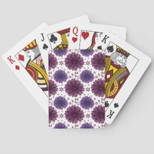 Jeu De Cartes Motif floral céleste violet