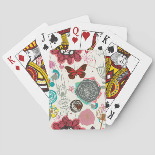 Jeu De Cartes Motif floral dans le rétro style 5