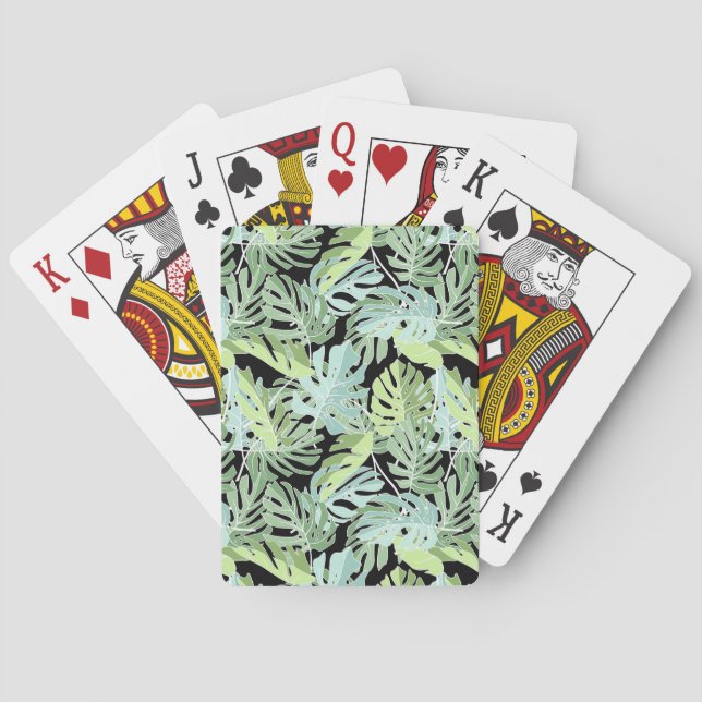 Jeu De Cartes Motif floral de jungle (dos)