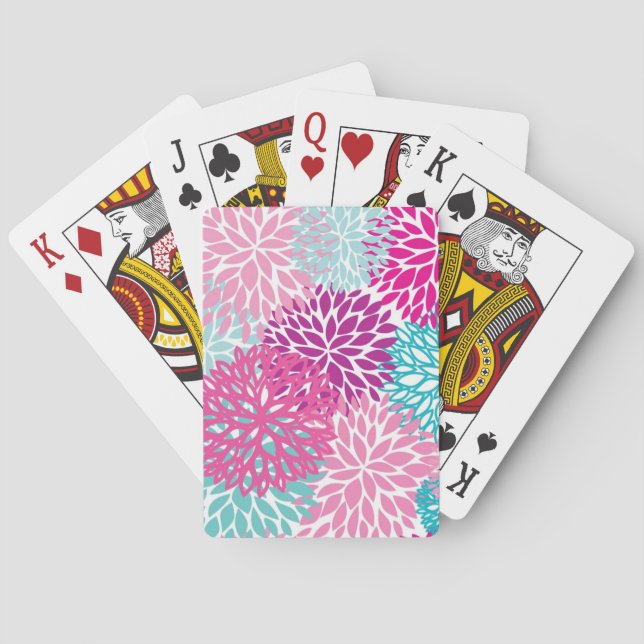 Jeu De Cartes Motif floral lumineux 2 (dos)