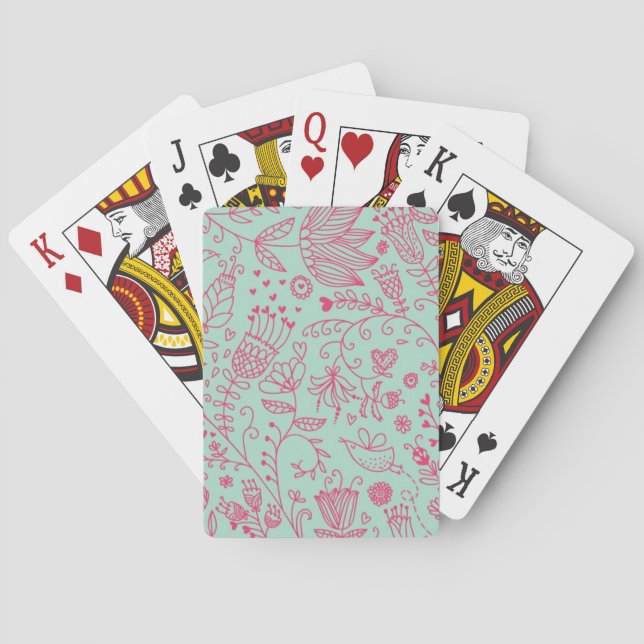 Jeu De Cartes Motif floral mignon d'été (dos)