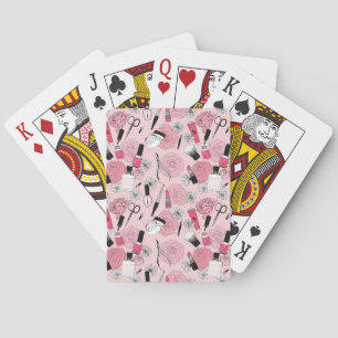 Jeu De Cartes Motif floral rose de produits de beauté