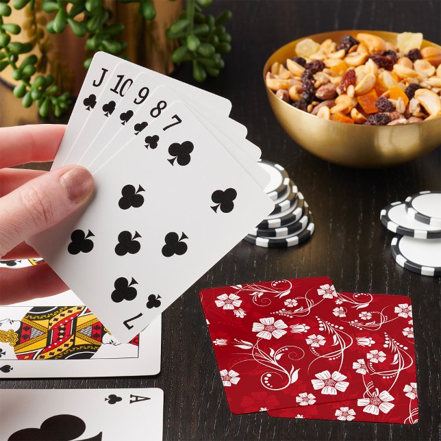 Jeu De Cartes Motif floral rouge et blanc (Créateur téléchargé)