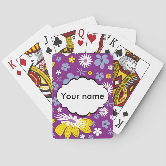 Jeu De Cartes Motif floral sans couture (dos)