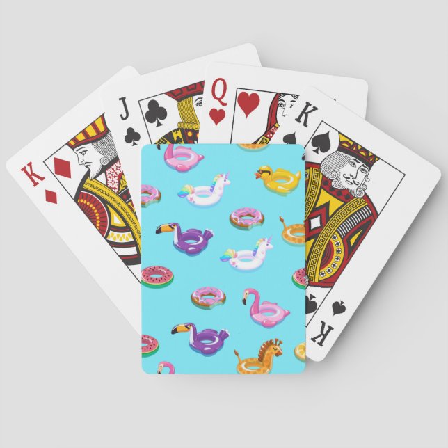 Jeu De Cartes Motif flottant de la piscine d'été (dos)