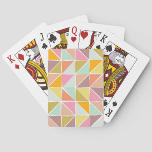 Jeu De Cartes Motif géométrique à main colorée mignonne