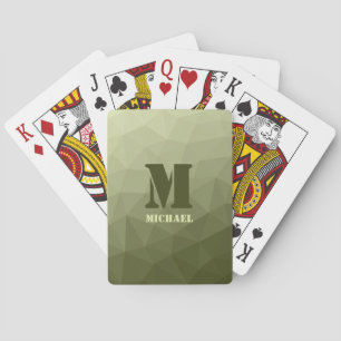 Jeu De Cartes Motif géométrique en maille vert olive de l'armée