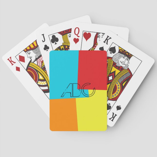 Jeu De Cartes Motif géométrique moderne couleur rétro #4 (dos)