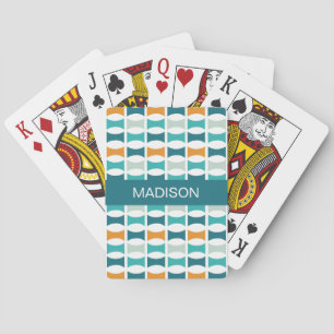 Jeu De Cartes Motif géométrique Monogramme rétro du milieu du si