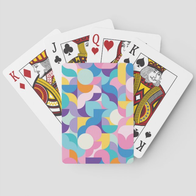 Jeu De Cartes Motif géométrique violet et rose (dos)