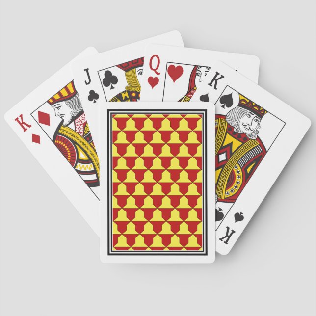 Jeu De Cartes Motif héraldique médiéval rouge jaune Ferrer Derby (dos)