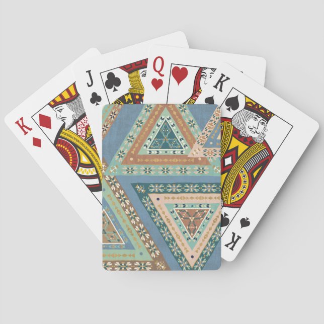 Jeu De Cartes Motif indien tribal | bleu extérieur de Geo X (dos)