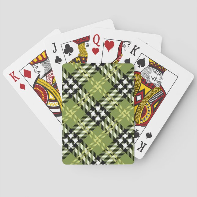 Jeu De Cartes Motif irlandais vert de plaid (dos)