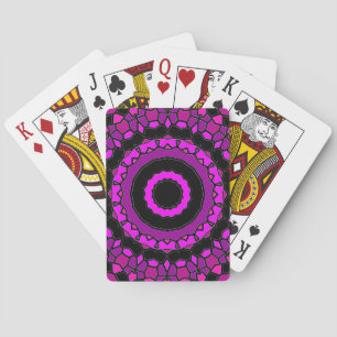Jeu De Cartes Motif kaléidoscope rose et noir