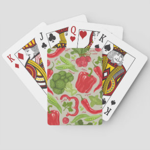 Jeu De Cartes Motif lumineux des légumes frais