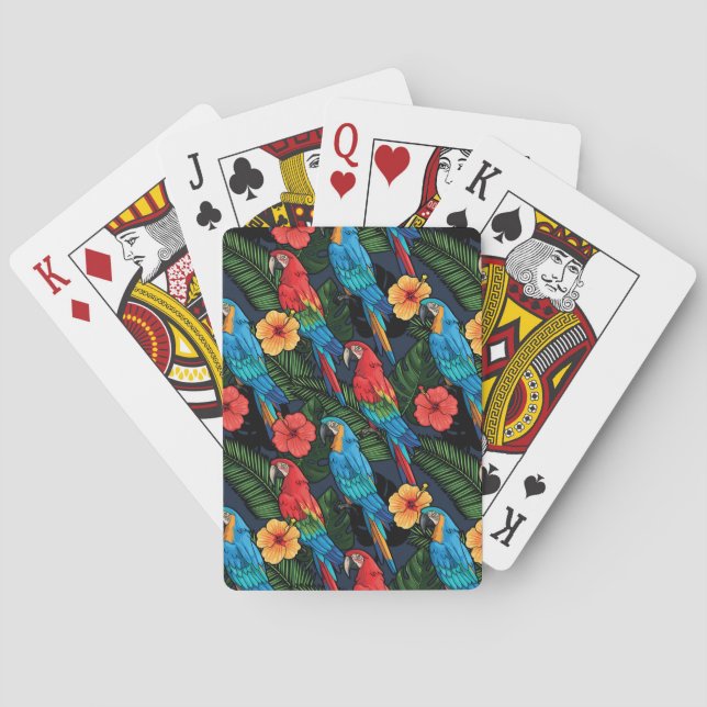 Jeu De Cartes Motif Macaw Et Hibiscus (dos)