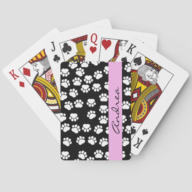 Jeu De Cartes Motif mâle, Patrouilles de chien, Noir et Blanc, V (dos)