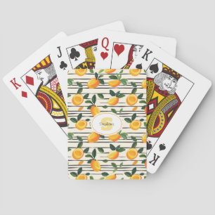 Jeu De Cartes Motif Mango Aquarelle avec Feuilles verts