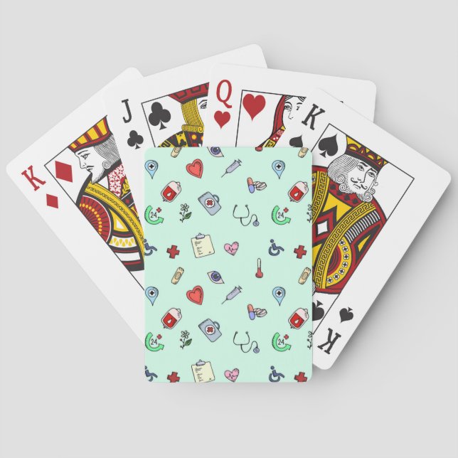 Jeu De Cartes Motif Médicale mignon d'icône (dos)