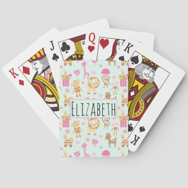 Jeu De Cartes Motif mignon avec Animaux et Jouets heureux (dos)