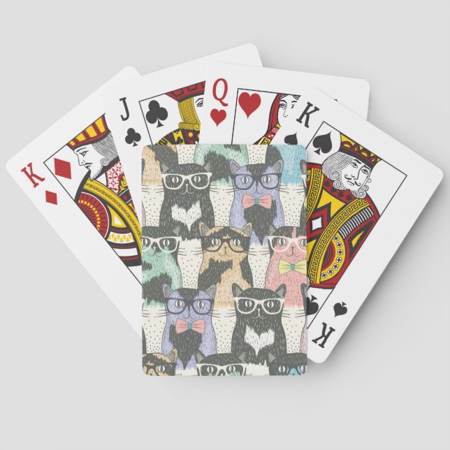 Jeu De Cartes Motif mignon de chats de hippie (dos)