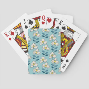 Jeu De Cartes Motif moderne de feuille florale de la moitié du