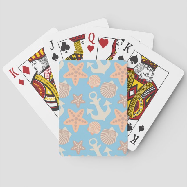 Jeu De Cartes Motif nautique Pastel (dos)