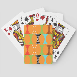 Jeu De Cartes Motif Orange moderne du milieu du siècle Jouer des