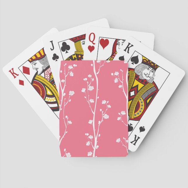 Jeu De Cartes Motif oriental de fleur de prune (dos)