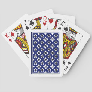 Jeu De Cartes Motif Oriental Indigo White Katazome Fleurs