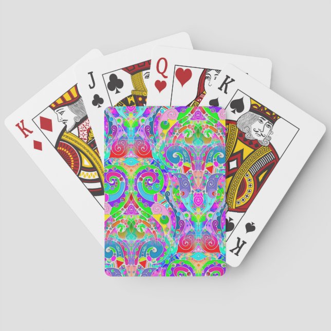 Jeu De Cartes Motif Peint À La Main Et Numériquement Art 22 (dos)