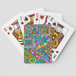Jeu De Cartes Motif Peint À La Main Et Numériquement Art 53